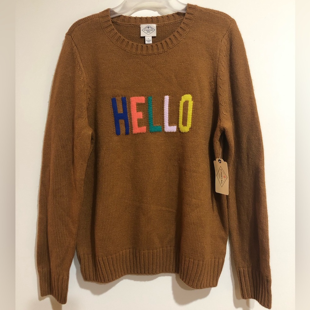 ST JOHN’S BAY HELLO SWEATER, Size L - Picture 1 of 5